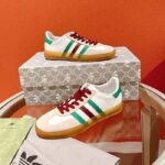 Gucci Unisex Adidas x Gucci Gazelle Sneaker White leather Oatmeal Suede Low Heel - Image 3