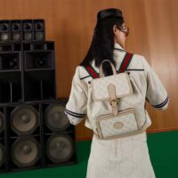 Gucci Unisex Backpack Interlocking G Beige White GG Supreme Canvas (5)