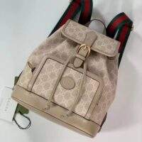 Gucci Unisex Backpack Interlocking G Beige White GG Supreme Canvas (5)