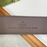 Gucci Unisex Belt Rectangular Buckle Beige Ebony GG Supreme Canvas 3.6 CM Width (5)