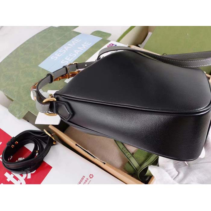 Gucci Unisex Diana Medium Shoulder Bag Black Leather Double G (6)