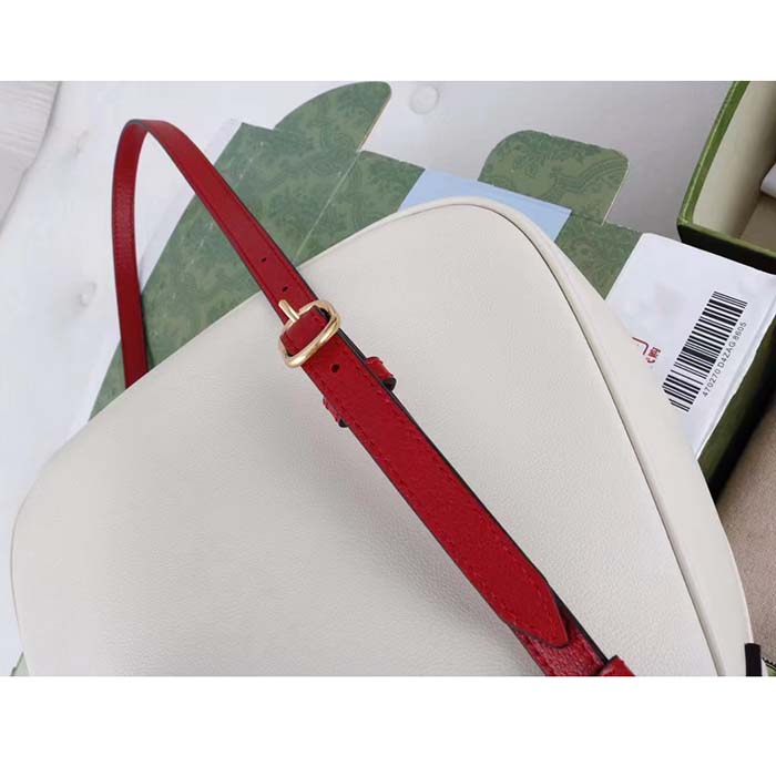 Gucci Unisex Diana Small Shoulder Bag White Leather Double G (10)