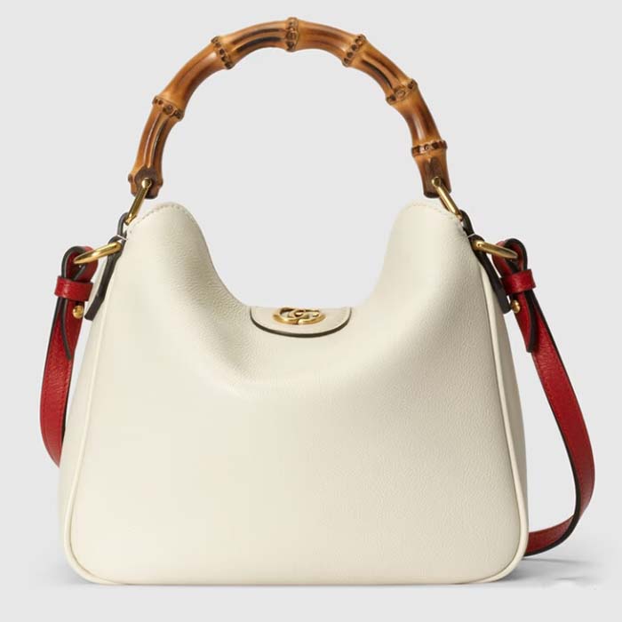 Gucci Unisex Diana Small Shoulder Bag White Leather Double G