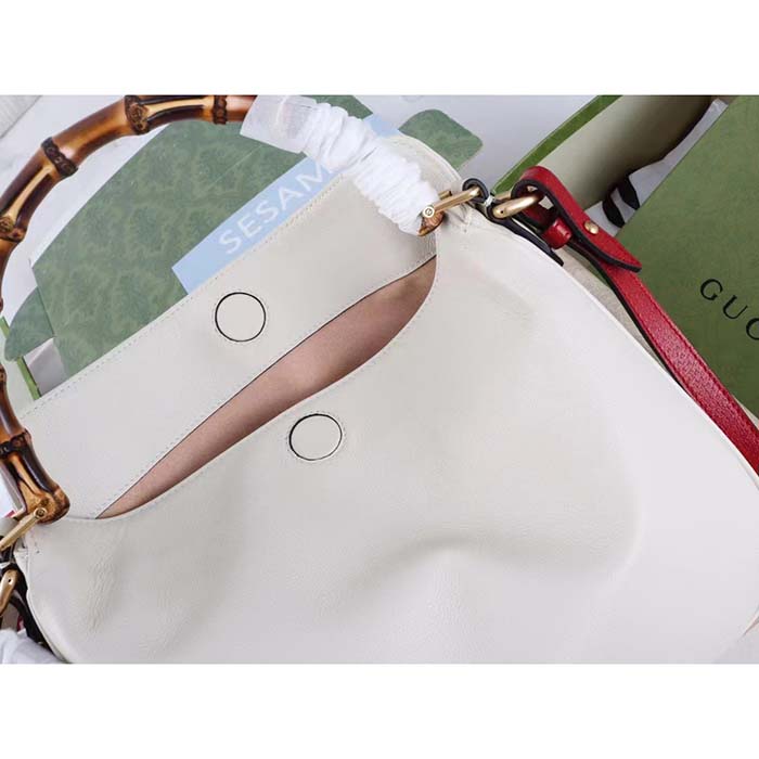 Gucci Unisex Diana Small Shoulder Bag White Leather Double G (15)