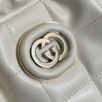 Gucci Unisex GG Deco Medium Tote Bag White Quilted Leather Interlocking G (1)