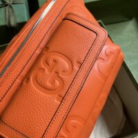 Gucci Unisex GG Jumbo GG Belt Bag Orange Leather Zip Closure (8)