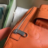 Gucci Unisex GG Jumbo GG Belt Bag Orange Leather Zip Closure (8)