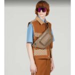 Gucci Unisex GG Jumbo GG Belt Bag Taupe Leather Zip Closure - Image 11