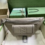 Gucci Unisex GG Jumbo GG Belt Bag Taupe Leather Zip Closure - Image 2
