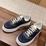 Gucci Unisex GG Lace Up Sneaker Grey Leather Blue Black GG Canvas - immagine 4