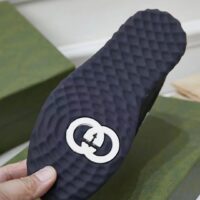 Gucci Unisex GG MAC80 Sneaker Black White Leather Round Toe Rubber Flat (6)