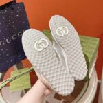 Gucci Unisex GG MAC80 Sneaker Metallic Silver Leather Fabric Round Toe Rubber Flat - immagine 9