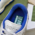 Gucci Unisex GG MAC80 Sneaker Off White Blue Leather Round Toe Rubber Flat - Image 8