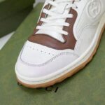 Gucci Unisex GG MAC80 Sneaker Off White Brown Leather Round Toe Rubber Flat - Image 6