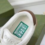 Gucci Unisex GG MAC80 Sneaker Off White Brown Leather Round Toe Rubber Flat - Image 9