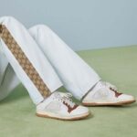 Gucci Unisex GG MAC80 Sneaker Off White Brown Leather Round Toe Rubber Flat - Image 11