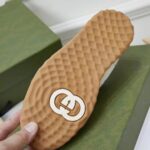 Gucci Unisex GG MAC80 Sneaker Off White Brown Leather Round Toe Rubber Flat - Image 8