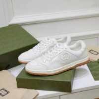 Gucci Unisex GG MAC80 Sneaker Off White Leather Round Toe Rubber Flat (4)