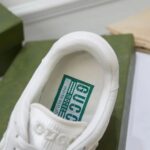 Gucci Unisex GG MAC80 Sneaker Off White Leather Round Toe Rubber Flat – Image 8