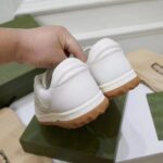 Gucci Unisex GG MAC80 Sneaker Off White Leather Round Toe Rubber Flat – Image 7