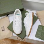 Gucci Unisex GG MAC80 Sneaker Off White Leather Round Toe Rubber Flat – Image 4