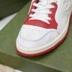 Gucci Unisex GG MAC80 Sneaker Off White Red Leather Round Toe Rubber Flat - immagine 8