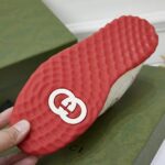 Gucci Unisex GG MAC80 Sneaker Off White Red Leather Round Toe Rubber Flat - immagine 7