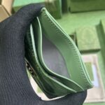Gucci Unisex GG Marmont Matelassé Card Case Sage Green Chevron Leather – Image 8