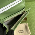 Gucci Unisex GG Marmont Matelassé Card Case Wallet Sage Green Chevron Leather - Image 6