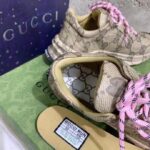 Gucci Unisex GG Run Sneaker Beige Ebony Leather GG Water Transfer Print – Image 8