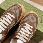 Gucci Unisex GG Sneaker Beige Ebony Orignal GG Canvas Lace-Up Closure Rubber - immagine 5