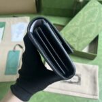 Gucci Unisex GG Wallet Interlocking G Python Bow Black Leather Moiré Lining - immagine 7