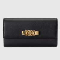 Gucci Unisex GG Wallet Interlocking G Python Bow Black Leather Moiré Lining (7)