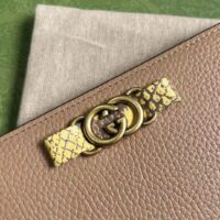 Gucci Unisex GG Zip Wallet Interlocking G Python Bow Rose Beige Leather (5)