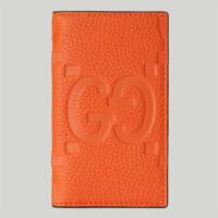 Gucci Unisex Jumbo GG Card Case Orange Jumbo GG Leather Moiré Lining (1)