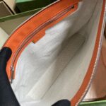 Gucci Unisex Jumbo GG Medium Messenger Bag Orange Leather Zip Closure – Image 10