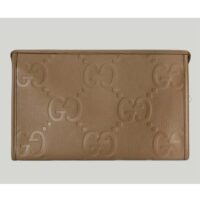 Gucci Unisex Jumbo GG Pouch Taupe Jumbo GG Leather Moiré Lining (2)