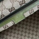 Gucci Unisex Large Tote Bag Tonal Double G Forest Green Leather Original GG Canvas - Image 10