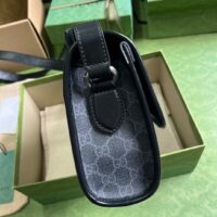 Gucci Unisex Messenger Bag Interlocking G Black GG Supreme Canvas Leather (1)
