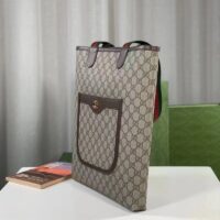 Gucci Unisex Ophidia GG small tote Bag Beige Ebony GG Supreme Canvas (11)