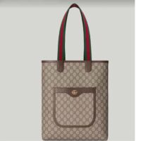 Gucci Unisex Ophidia GG small tote Bag Beige Ebony GG Supreme Canvas (11)