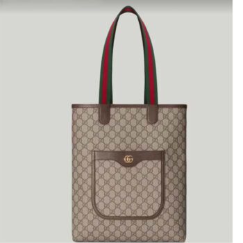 Gucci Unisex Ophidia GG small tote Bag Beige Ebony GG Supreme Canvas