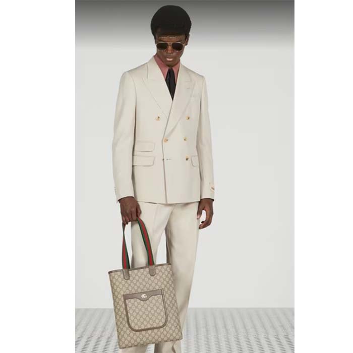 Gucci Unisex Ophidia GG small tote Bag Beige Ebony GG Supreme Canvas (2)