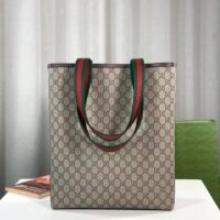 Gucci Unisex Ophidia GG small tote Bag Beige Ebony GG Supreme Canvas (11)