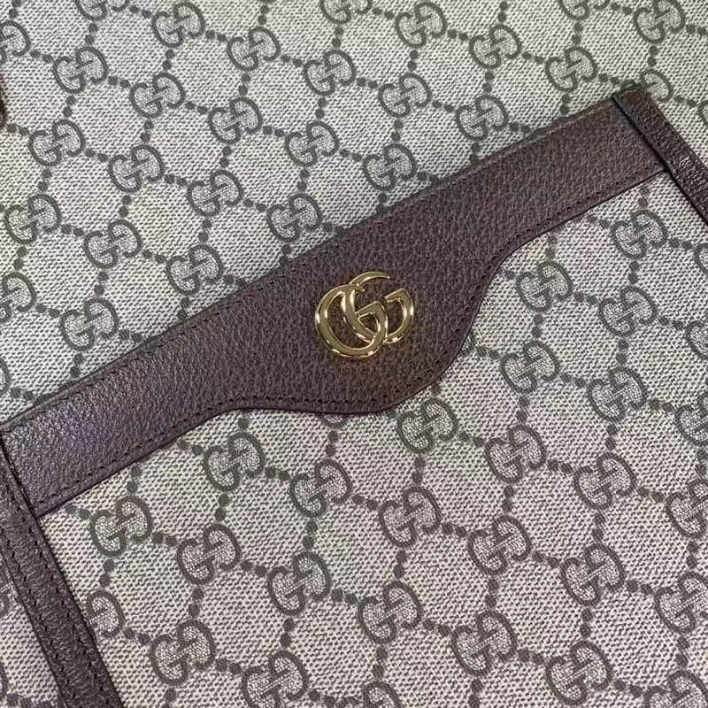 Gucci Unisex Ophidia GG small tote Bag Beige Ebony GG Supreme Canvas (8)