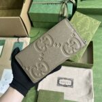 Gucci Unisex Ophidia Jumbo GG Continental Wallet Taupe Leather Double G – Bild 3