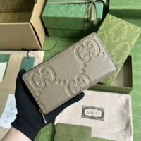 Gucci Unisex Ophidia Jumbo GG Continental Wallet Taupe Leather Double G (1)