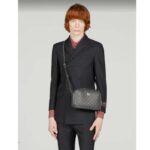 Gucci Unisex Ophidia Small Shoulder Bag Grey Black GG Supreme Canvas - immagine 12