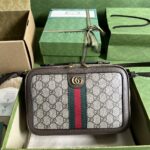 Gucci Unisex Ophidia Small Shoulder Bag Web Beige Ebony GG Supreme Canvas - Image 2