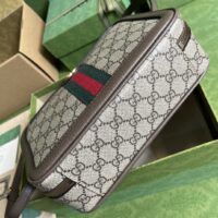 Gucci Unisex Ophidia Small Shoulder Bag Web Beige Ebony GG Supreme Canvas (10)
